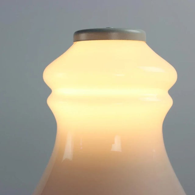 Mid-Century Modern White Opaline Glass Table Light from Opp Jihlava, Czechoslovakia, 1960s For Sale - Image 3 of 9