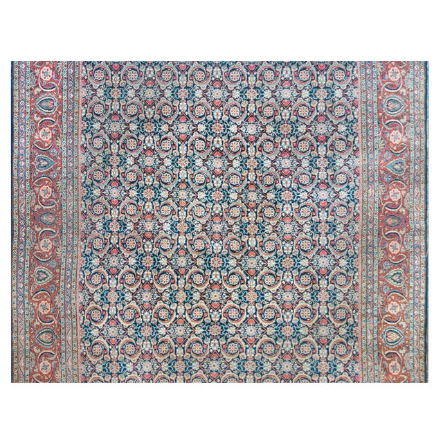 Textile Early 20th Century Persian Kashan Rug For Sale - Image 7 of 15