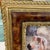 Stunning vintage picture frame with ornate muted gold frame accented with a tortoise shell surround. An interior muted...