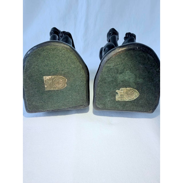 Vintage Auguste Rodin the Thinker Bronze-Clad Cast Metal Bookends For Sale - Image 9 of 12