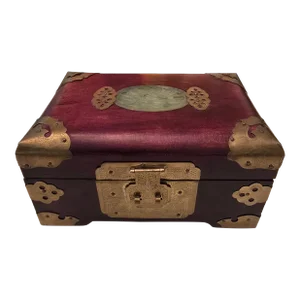 Vintage Hollywood Regency Mid Century Chinese Jade Box