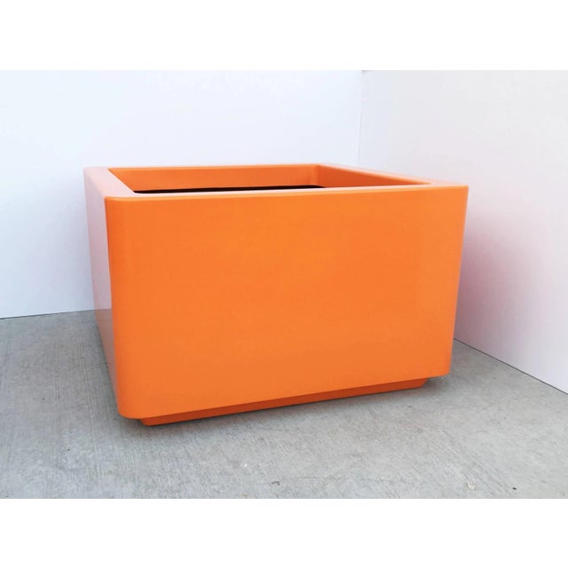 Plastic Large Orange Lacquered Planters by Architectural Fiberglass For Sale - Image 7 of 9