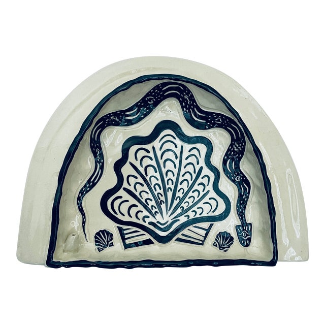 Serpent and Shell Altar Clamshell/ Shell Wall Hanging Ceramic Sea Witch Altar For Sale