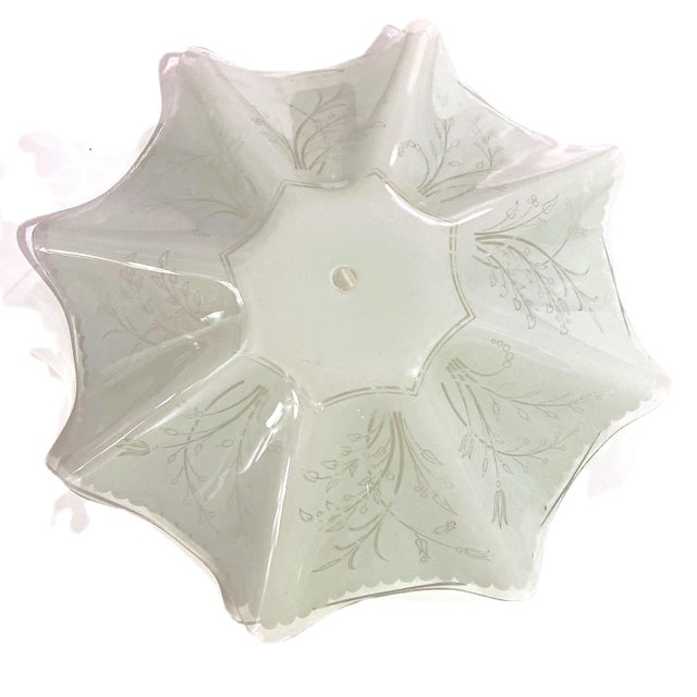 1950’s Ruffled Glass Semi Flush Shade For Sale - Image 9 of 9