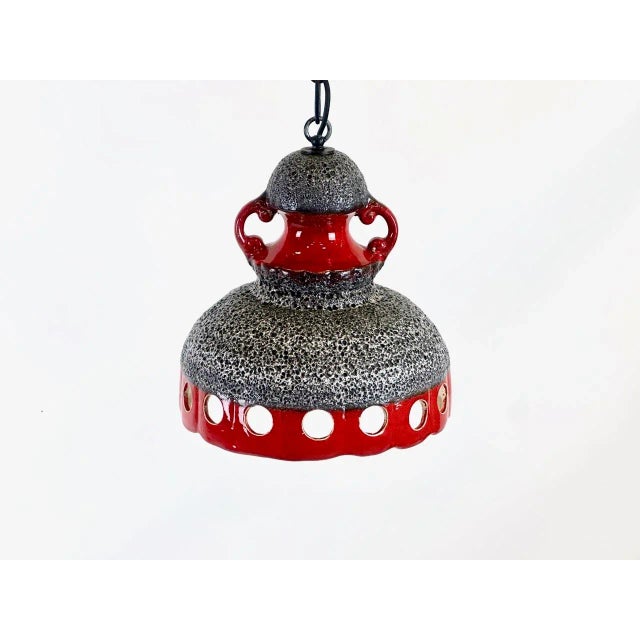 Vintage Ceramic Fat Lava Pendant Lamp, 1960s For Sale - Image 6 of 9