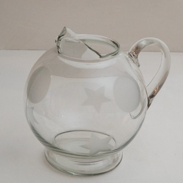Pop Art 1970s Stars and Spheres Glass Punch Pitcher For Sale - Image 3 of 3