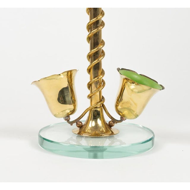 Mid-Century Flower Umbrella Stand in Glass and Brass in the style of Cristal Arte, Italy, 1960s For Sale - Image 13 of 16