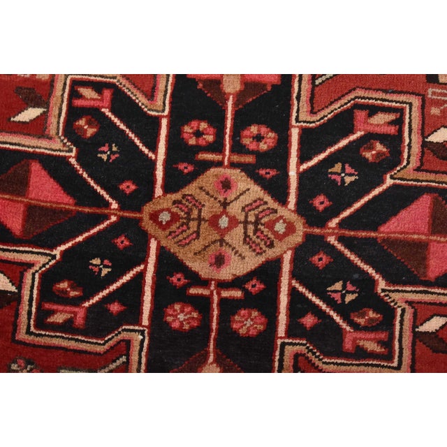 Luri Runner 3’6” X 10’8” Red Wool Vintage Tribal Hand-Knotted Oriental Rug For Sale - Image 4 of 15
