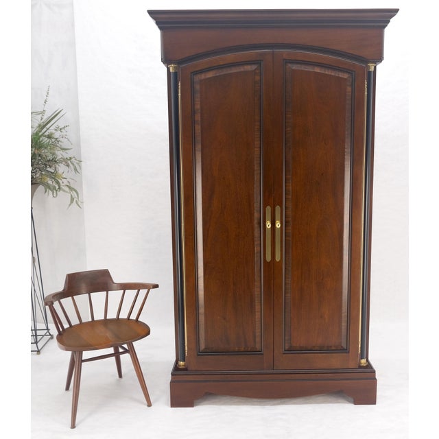 Biedermeier Empire fusion Brown Mahogany Armoire Fitted 4 Drawers Storage Shelve For Sale - Image 12 of 15