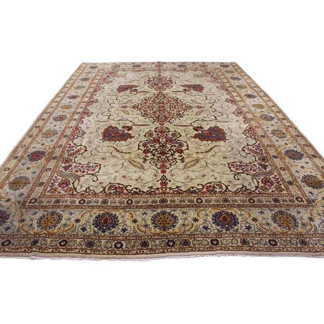 Antique Persian Kashan Rug - 08'09 X 12'06 For Sale In Dallas - Image 6 of 7