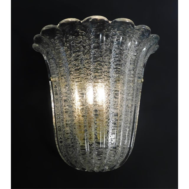 Glass Graniglia Shield Sconces by Barovier E Toso, a Pair For Sale - Image 7 of 9