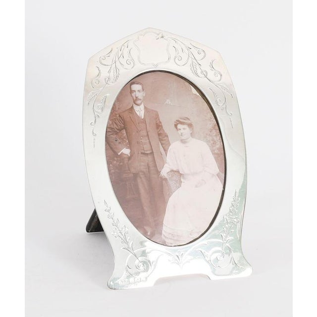 Antique George V Sterling Silver Photo Frame by Joseph Gloster LTD, 1921 For Sale - Image 4 of 10
