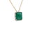 2010s Natural Emerald Diamond Pendant Necklace 14k Yellow Gold 5.05 TCW Certified For Sale - Image 5 of 8