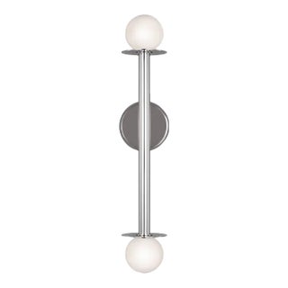 Kelly Wearstler by Visual Comfort Studio Nodes 2-Light Double Sconce in Polished Nickel For Sale