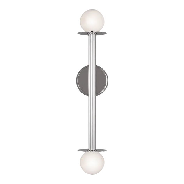 Kelly Wearstler by Visual Comfort Studio Nodes 2-Light Double Sconce in Polished Nickel For Sale