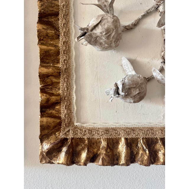 Paper Mache Framed Pomegranates Wall Hanging For Sale In West Palm - Image 6 of 9