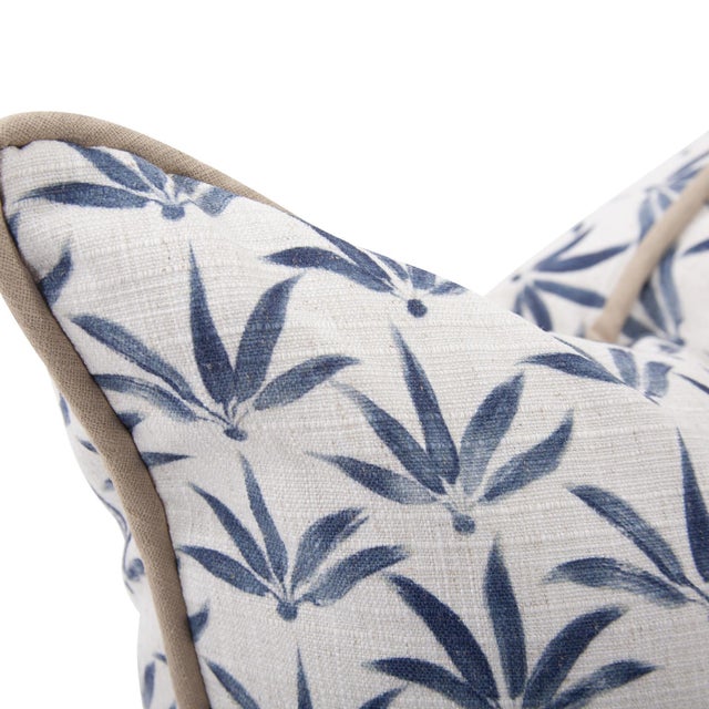 Boho Chic 24 x 24 Pillow Hemp Indigo - Down Insert For Sale - Image 3 of 6