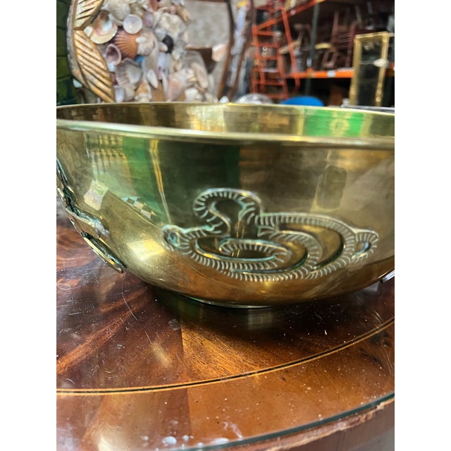 Brass 1970s Round Brass Asian Style Bowl For Sale - Image 8 of 10