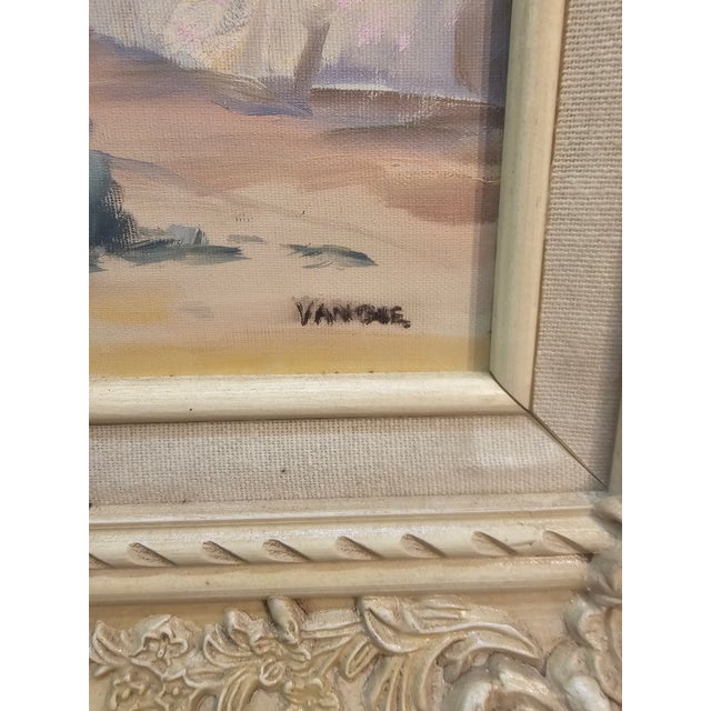 Mid 20th Century Framed Southwestern Desert Landscape Oil Painting — Vintage Warm Desert Scene For Sale - Image 5 of 7