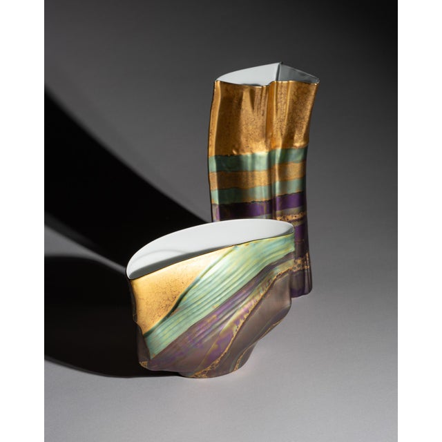 Postmodern Porcelain Vases by Johan Van Loon and Helmut Drexler for Rosenthal, 1993, Set of 2 For Sale - Image 3 of 15