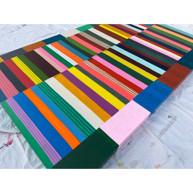 30×48×2.5 inches, acrylic on gallery wrapped canvas, 2026. “Color Rhythm Series: Held” is my latest exploration of...