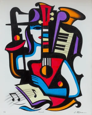 Melody II, Erik Freyman Acrylic and Airbrush on Canvas, Signed and Titled