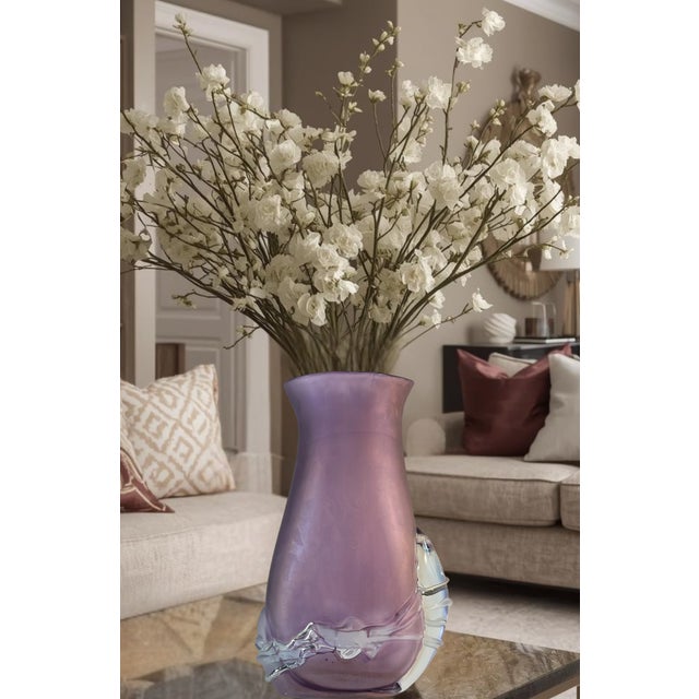 Art Glass Purple Vase Signed by Ion Tamaian For Sale - Image 11 of 18