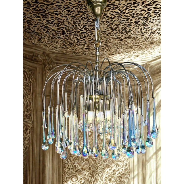Vintage Lady Victoria Chandelier With Iridescent Murano Glass Drop, Set of 2 For Sale - Image 9 of 9
