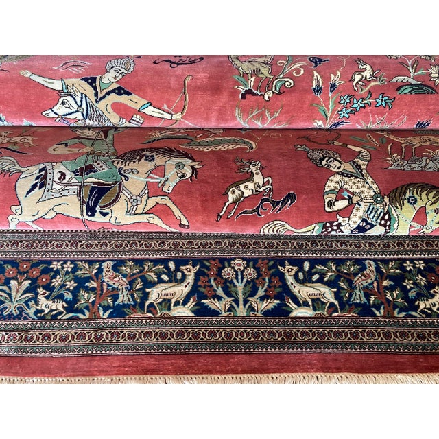 Vintage Silk Qum Rug, 1980s For Sale - Image 13 of 16