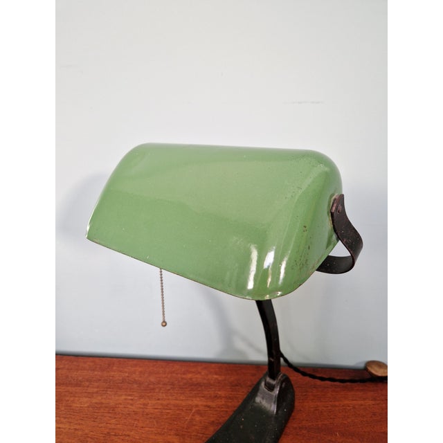 Black Vintage German Banker's Lamp, 1920s For Sale - Image 8 of 18