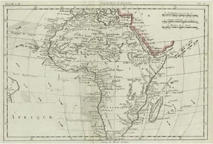 Antique Map of Africa with Ocean Currents and Other Details, 1780