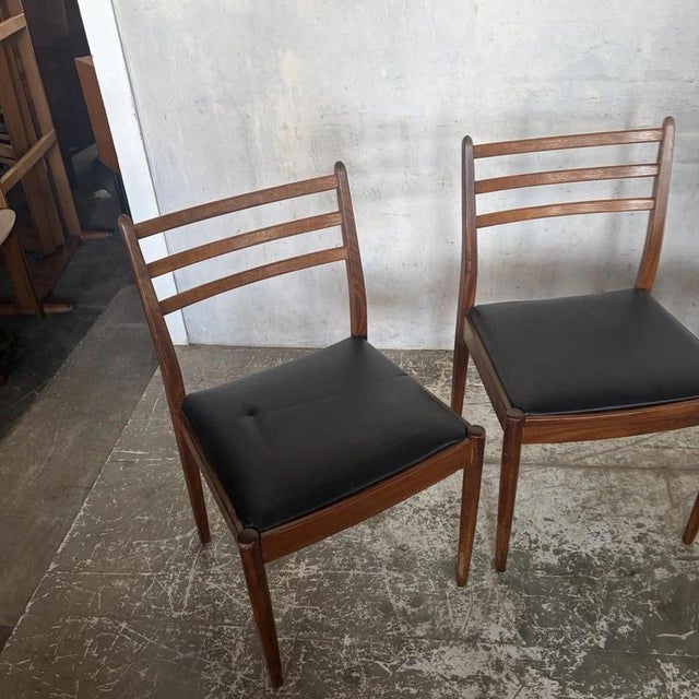 Teak Ladder-Back Dining Chairs, 1960s, Set of 4 For Sale - Image 3 of 7