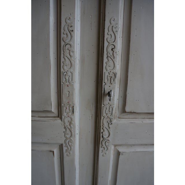 late 20th Century Country French Painted Armoire For Sale - Image 4 of 9