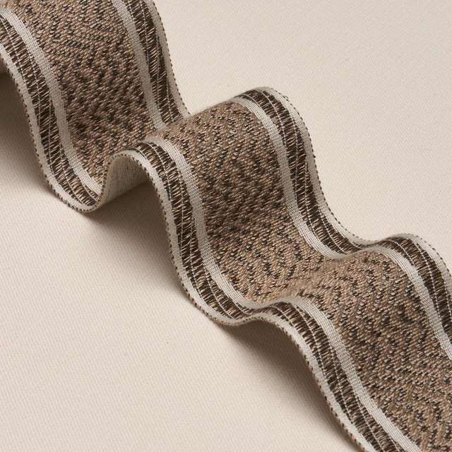 Traditional Schumacher Nightfall Skyline Tape Trim In Metallic Brown For Sale - Image 3 of 4