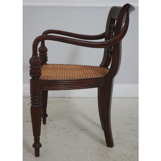 Traditional Pair of Caribbean Mahogany Armchairs With Cane Seats For Sale - Image 3 of 18