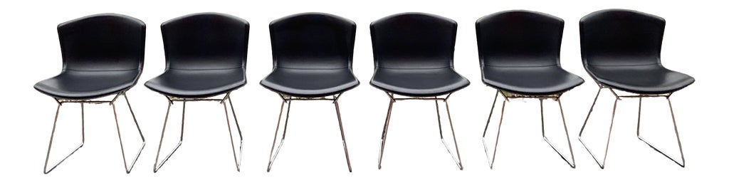 Model 420 Side Chair in Saddle Leather by Harry Bertoia for Knoll