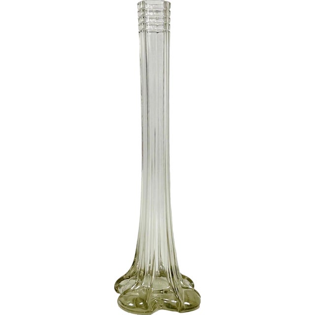 Art Deco Crystal Glass Soliflore Vase, 1930s For Sale