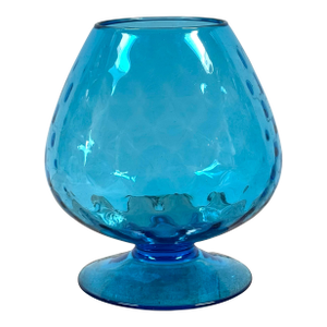 Mid 20th Century Italian Empoli Optic Blue Glass Vase