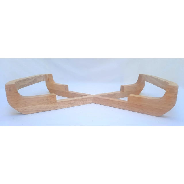Mid-Century Modern 1970s Dolphin Beechwood Casserole Dish Table Rack For Sale - Image 3 of 10