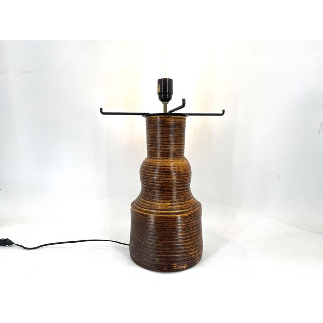 Brown Table Lamp from Potterie D'Accolay, 1970s For Sale - Image 8 of 13