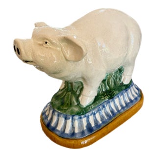 English Majolica Pig For Sale