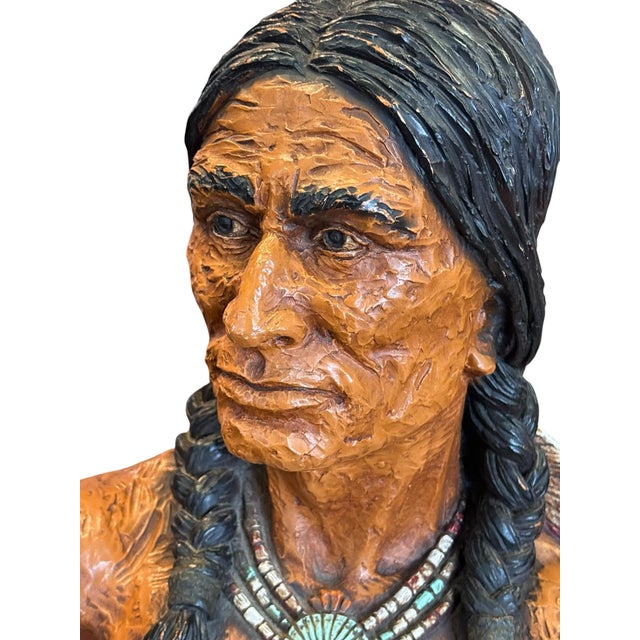 Plastic Native American Chief Bust by v. Kendrick, Signed For Sale - Image 7 of 12