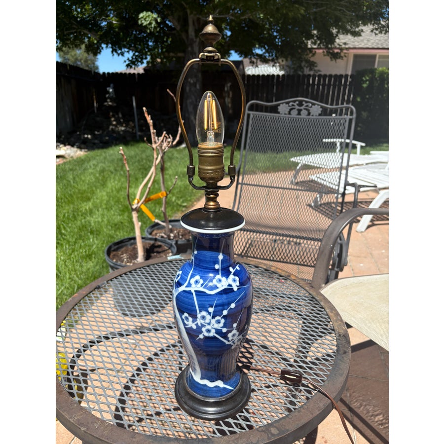 Antique Chinese Prunis Table Lamp | Chairish