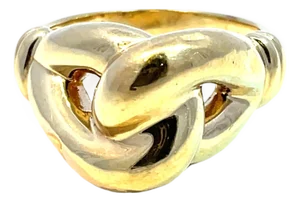 14k Yellow Gold Interlocking Link Ring, Size 6.5