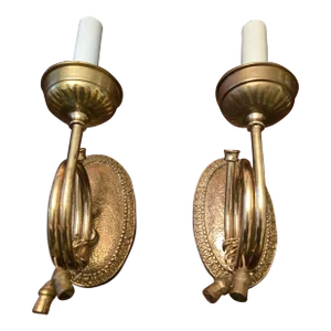 Vintage Mid-Century Hollywood Regency Sconces - a Pair