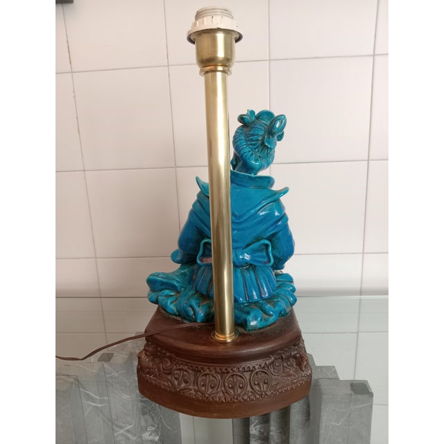 Ceramic Oriental Woman Sculpture Lamp from G.E.S Sesto Fiorentino, 1960s For Sale - Image 7 of 13