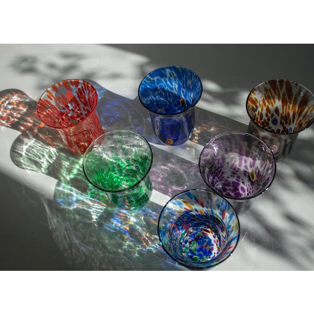Glass Vintage Italian Murano Glasses by Mariana Iskra for Ribes Studio, 2010s, Set of 6 For Sale - Image 7 of 18