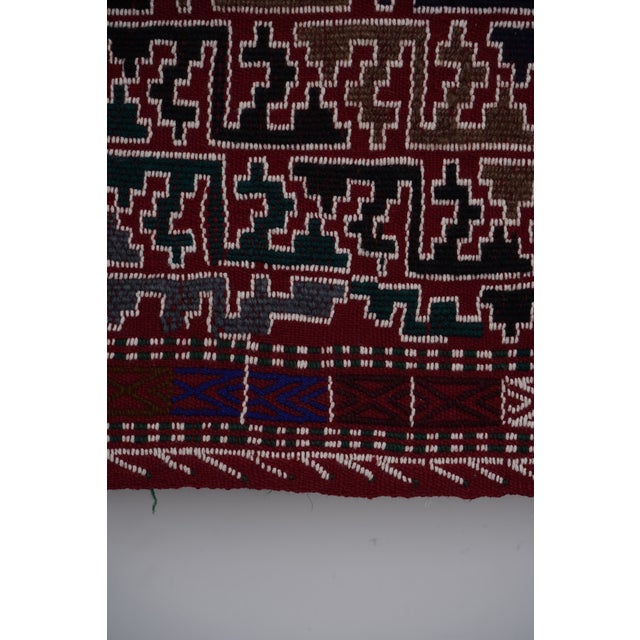Textile Mid 20th Century Jajim Kilim With Diagonal Stripes 5'4'' X 7'9'' For Sale - Image 7 of 11