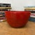 Large Red Lacquer Bowl with Textured Surface For Sale - Image 4 of 9