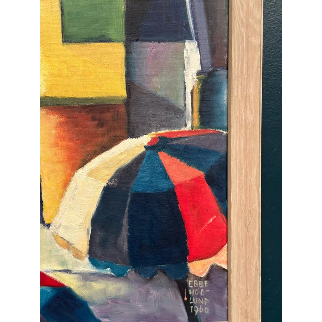 Ebbe Höglund, Cityscape with House Facades, 1960, Oil on Canvas, Framed For Sale - Image 6 of 15